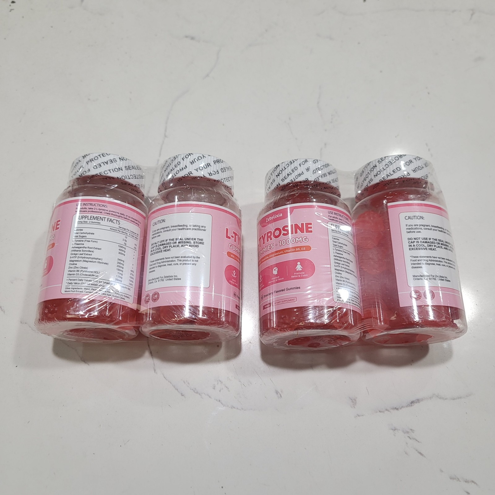 L Tyrosine Gummies, 4 Pack 10-In-1 L-Tyrosine Supplement, Tyrosine Gummies with