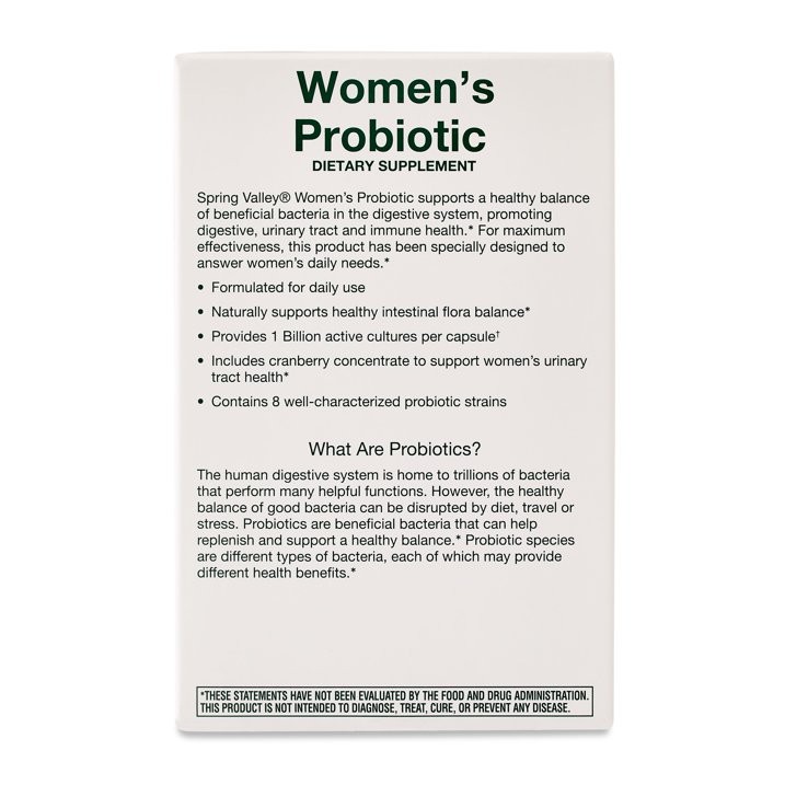 Spring Valley Women’s Probiotic Capsules for Digestive Health, 30 Count