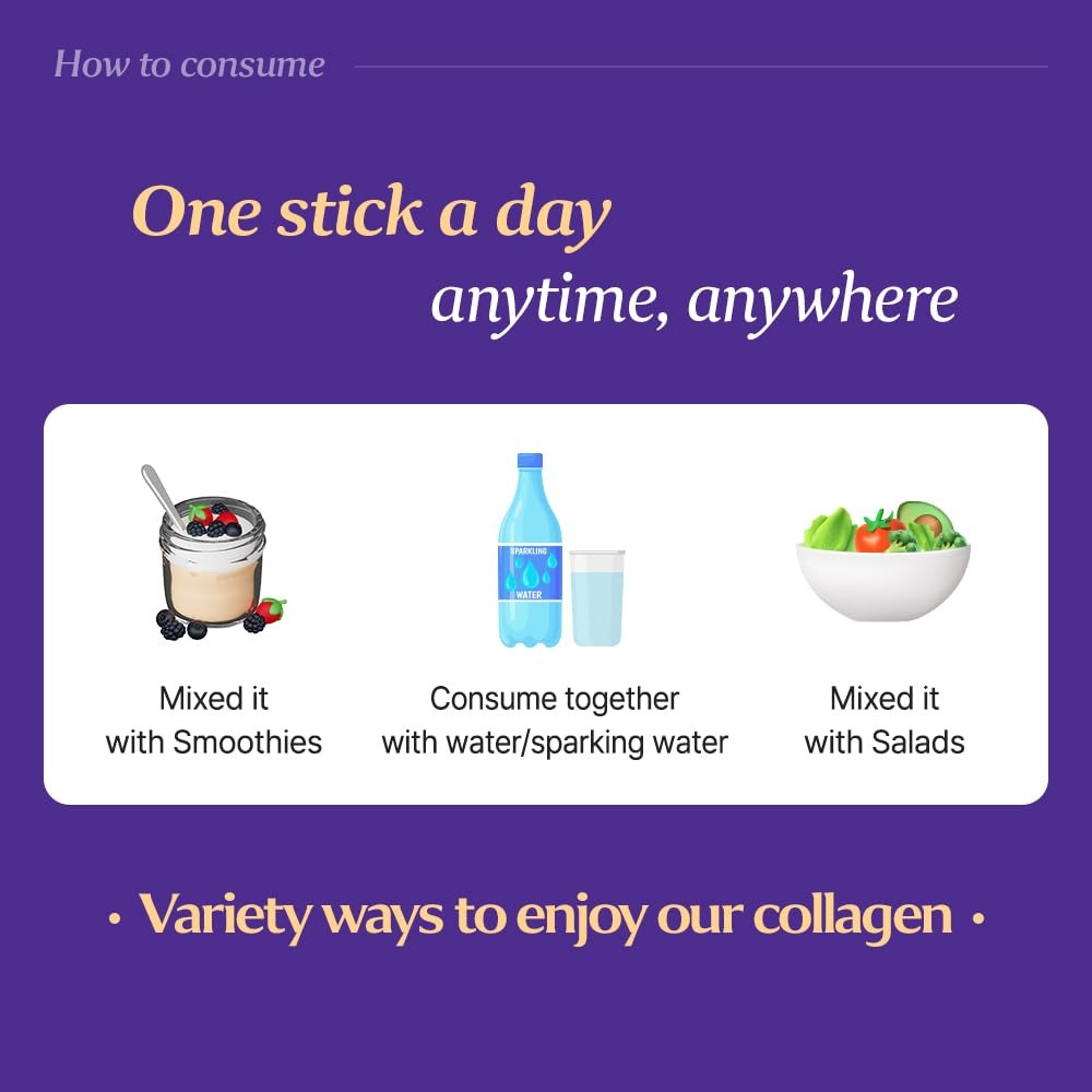Collagen Powder Low Molecular Korean Marine 5000mg Mix Berry Flavor