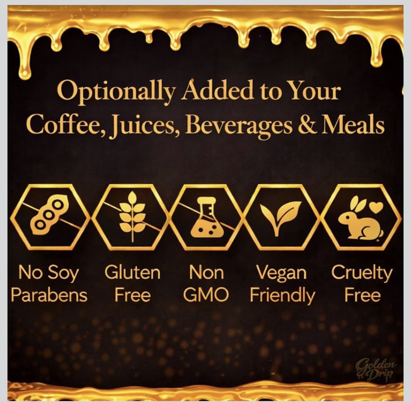 Golden Drip Honey Vitamin Sachets 12 Pack 15g w/ Ginseng & Black Ginger
