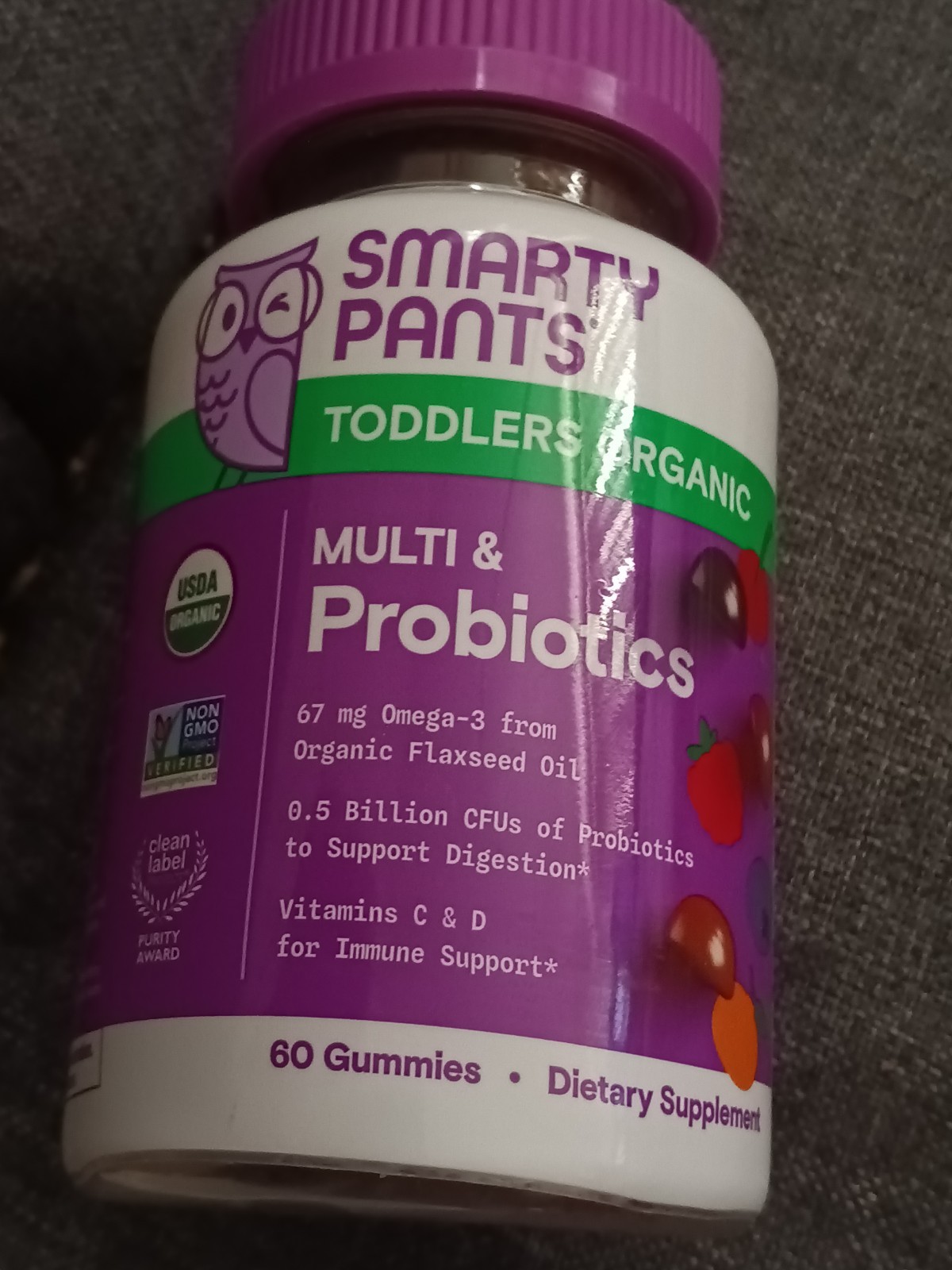 Smarty Pants Toddler Organic Multi & Probitcs Exp 8/2026