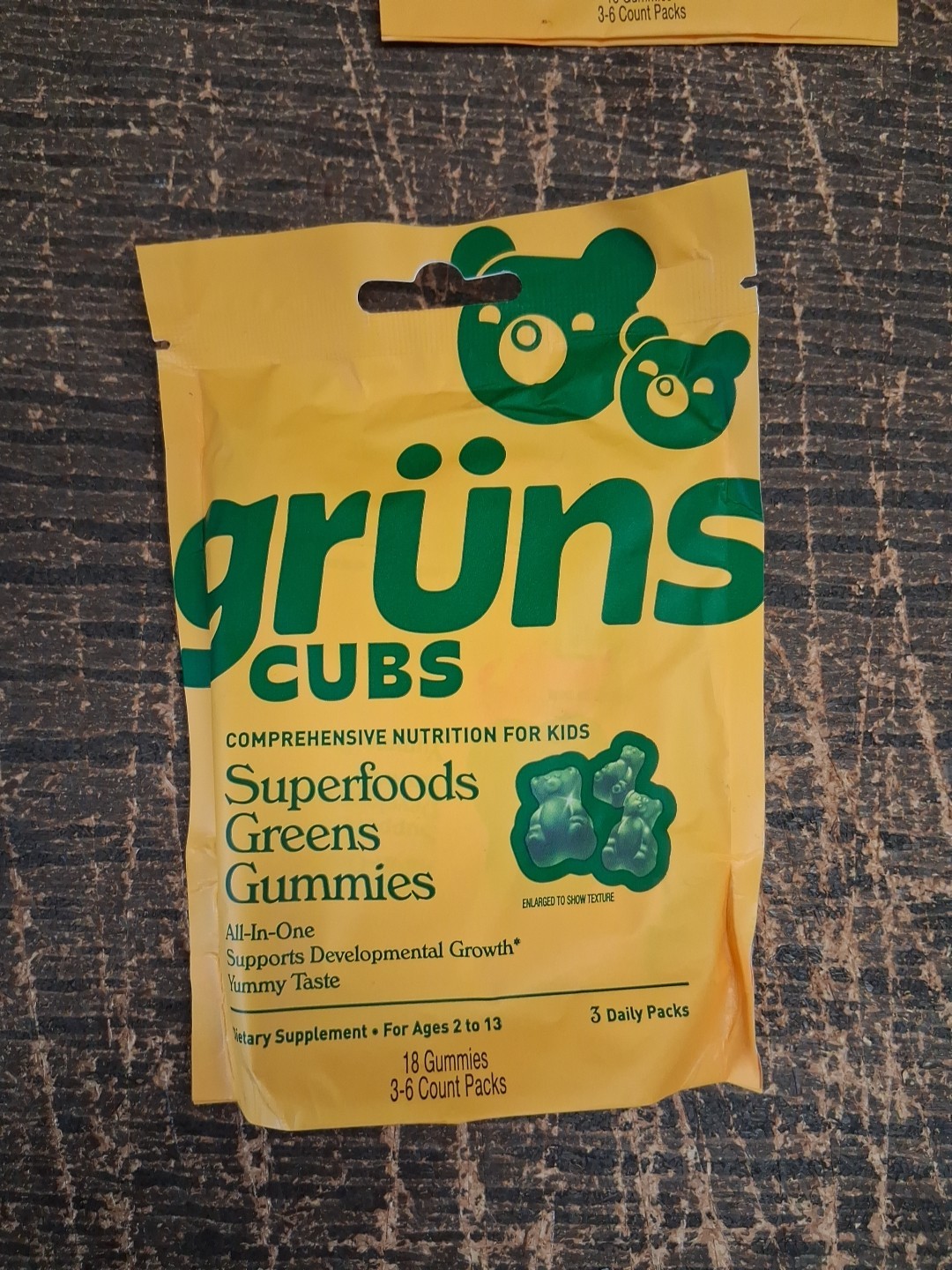 Gruns Cubs Superfoods Greens Gummies For Kids 7 Packs, 126 Gummies