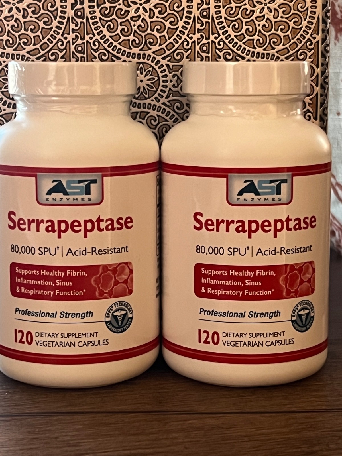 AST Enzymes Serrapeptase 80,000 SPU – 120 Vegetarian Capsules Premium Natura…