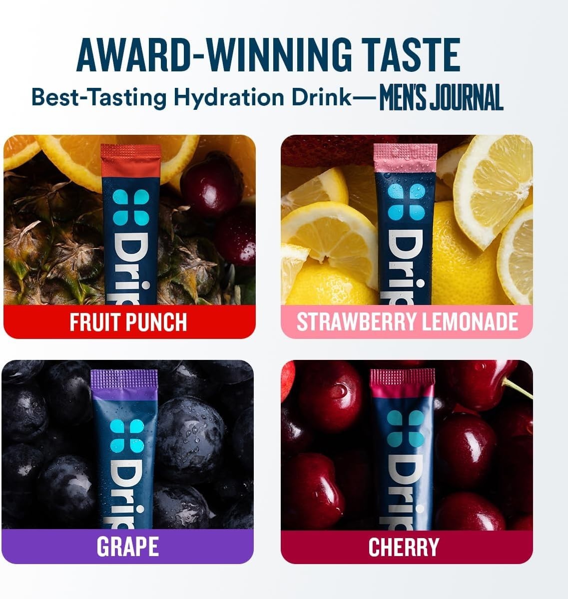DripDrop Hydration Packets – Juicy Variety Pack – Single Serve Electrolytes