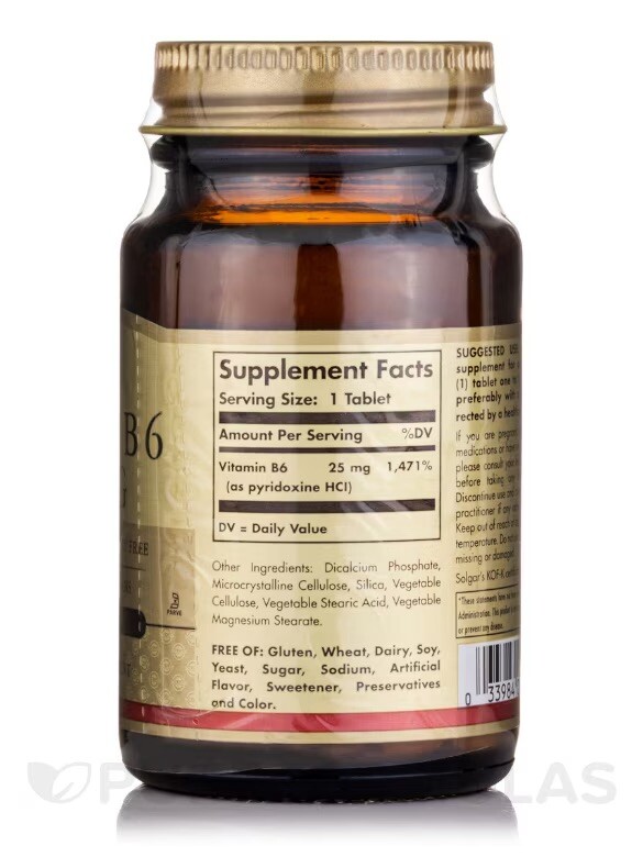 Solgar Vitamin B6 25mg 100 Tablets