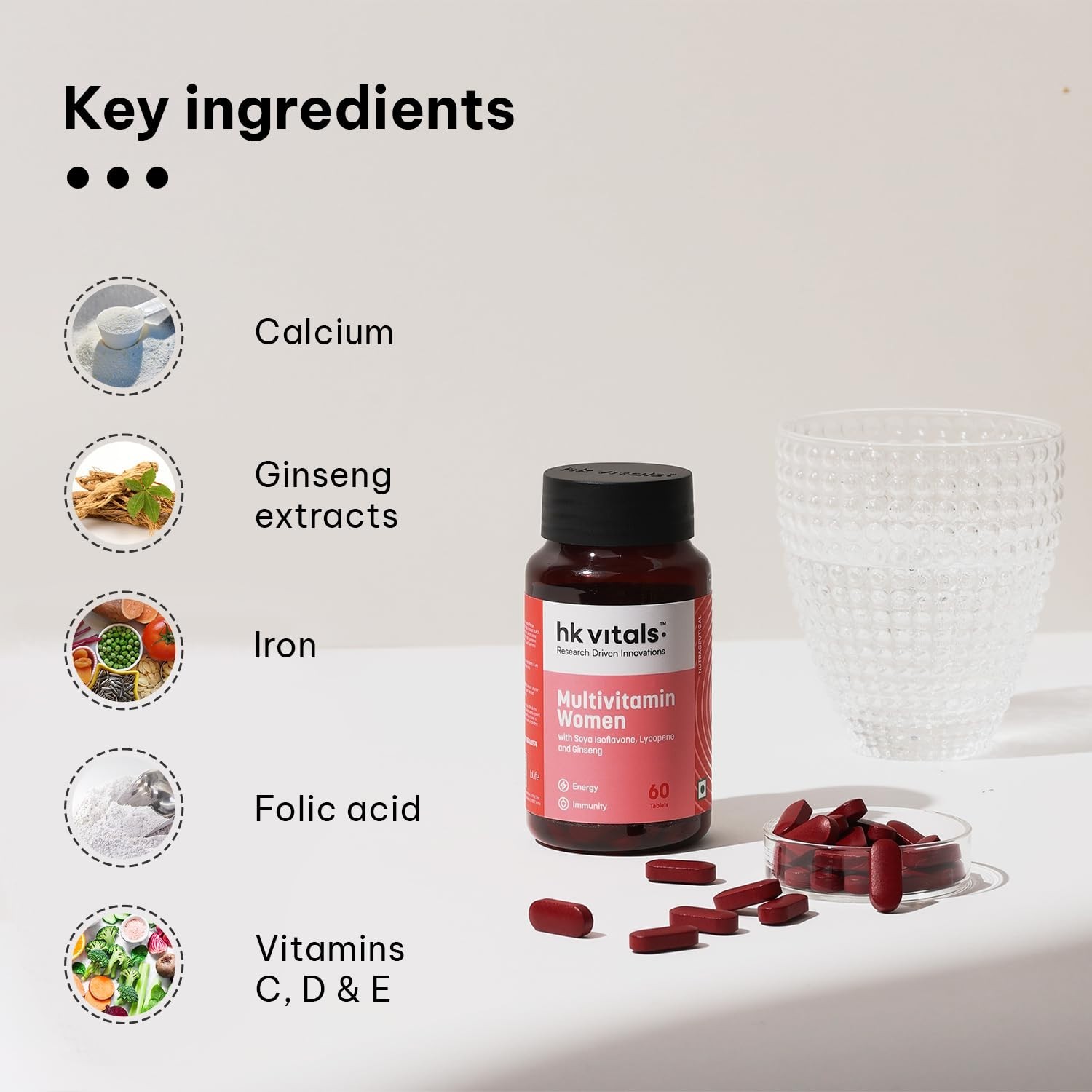 HK vitals Multivitamin For Women (60 Tablets) | With Zinc, Vitamin C & D