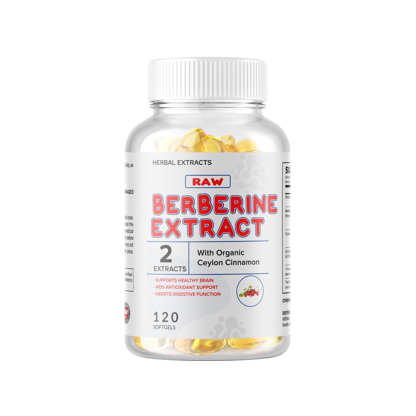 Berberine HCL Extract 1200mg Anti-Inflammatory, Healthy Cholesterol 120 Premium