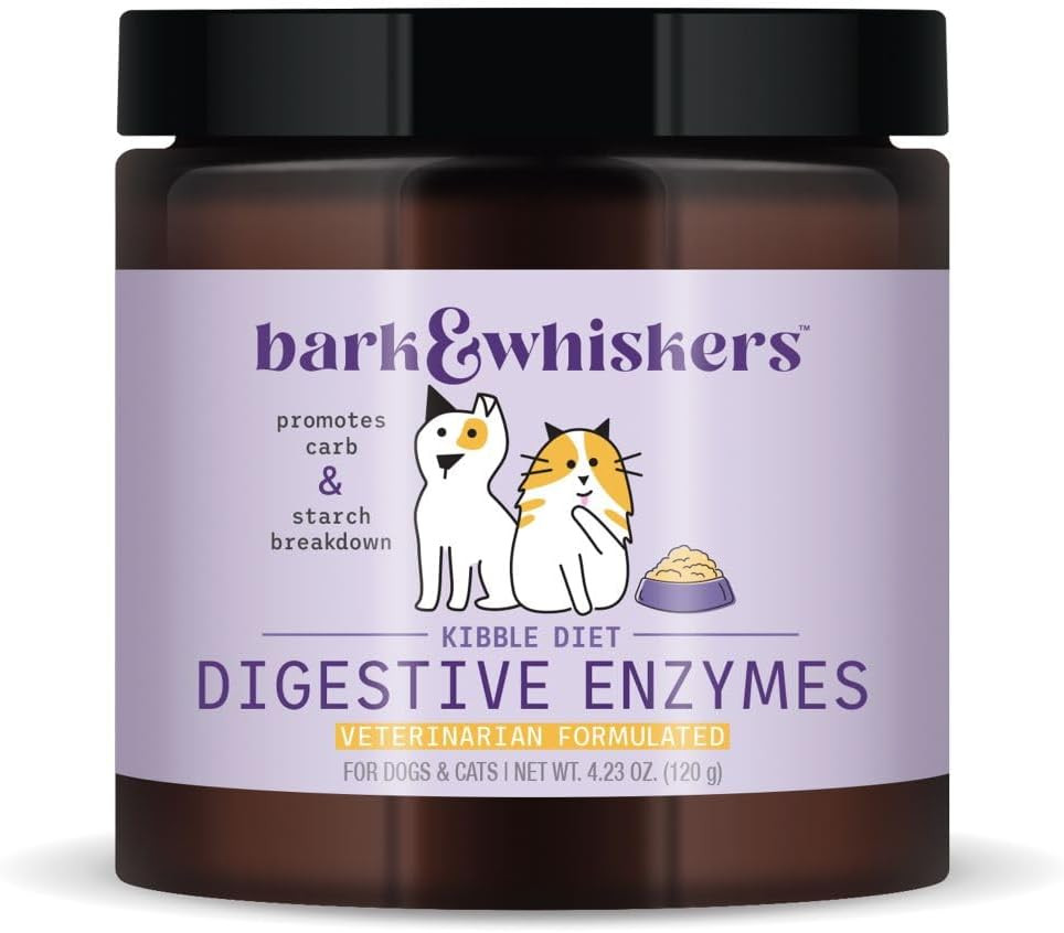 Bark & Whiskers Digestive Enzymes – Veterinarian Formulated – for Dogs & Cats –