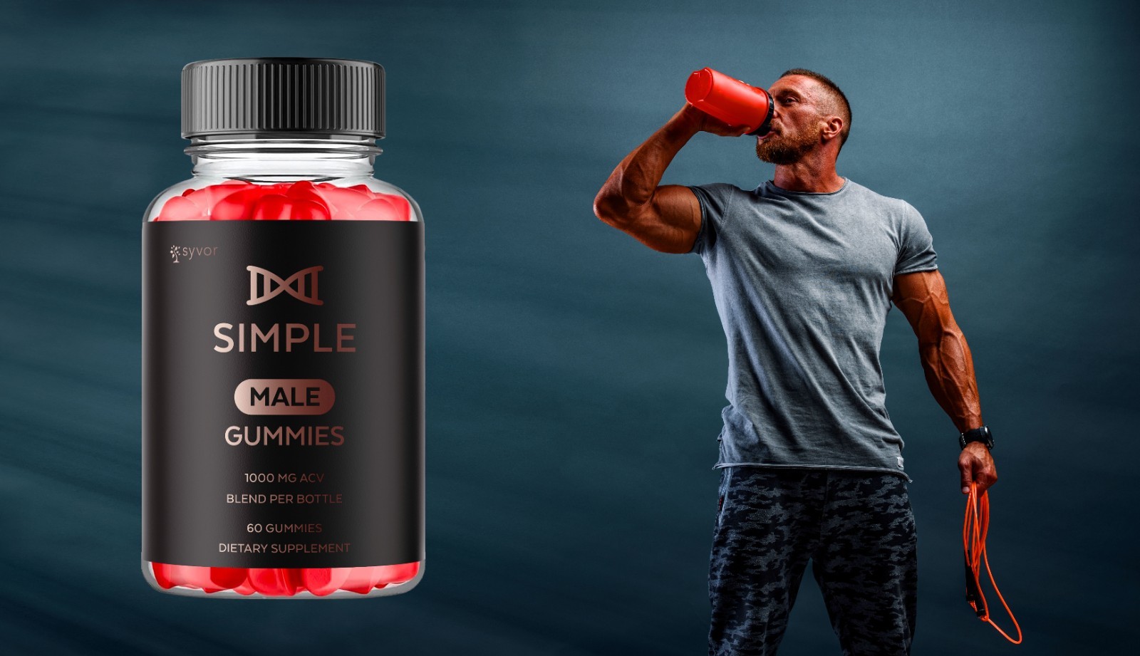 (1 Pack) Simple Male Gummys Advanced Formula Max Support Supplement 60 Gummies