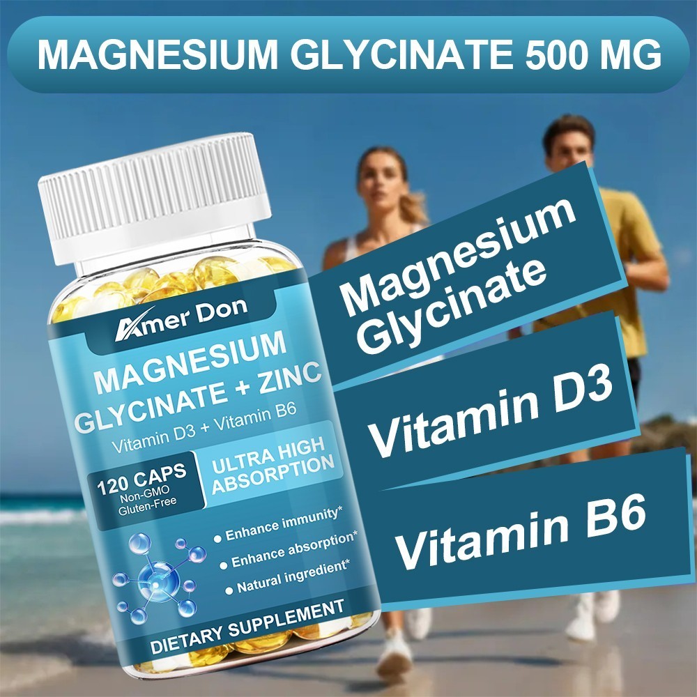 Magnesium Glycinate 500mg 60-240 Capsules for Calm, Stress, Sleep, Leg Cramp,