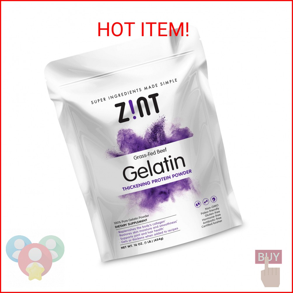 Zint Beef Gelatin Powder (16 oz): Unflavored, Keto Certified, Paleo Friendly Col
