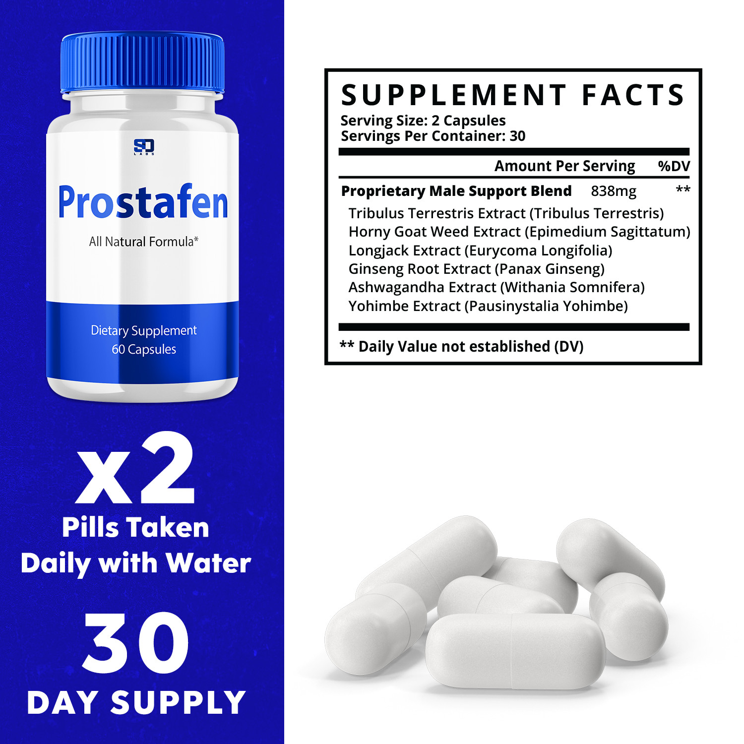 Prostafen – Men’s Wellness, Energy, Vitality, and Muscle Support (2 Pack)