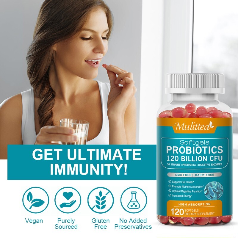 Probiotics Digestive Enzymes 120 Billion CFU Potency Immune Health 360 Capsules