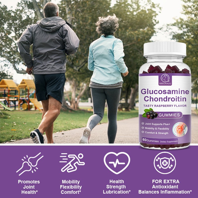 Glucosamine Chondroitin Gummies 60ct | 1500mg with Hyaluronic Acid Joint Support