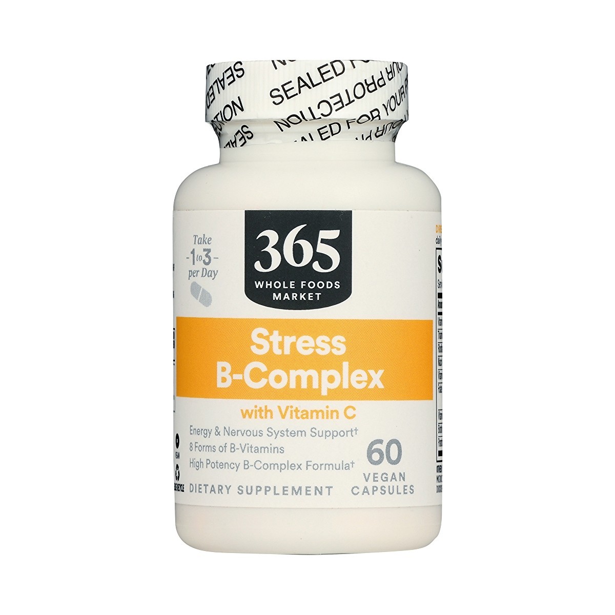 365 by Whole Foods Supplements, Stress B-Complex w/ Vitamin C 60 Vegan Capsules