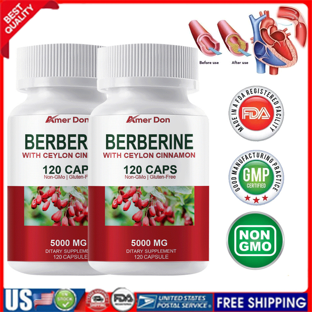 Berberine with Ceylon Cinnamon 5000mg 240 Caps Heart Health & Immune Support