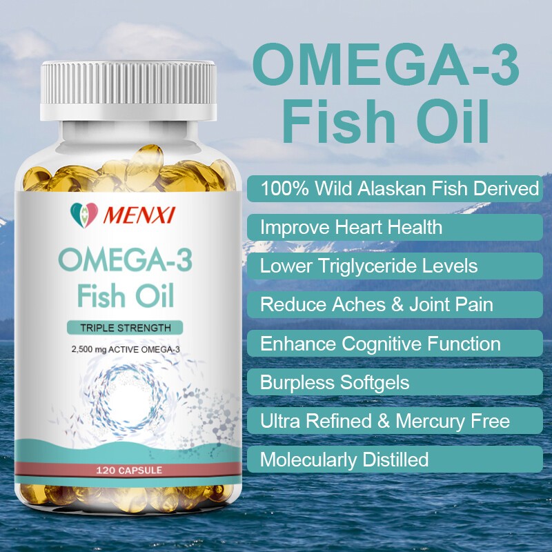 1-4 Bottles Omega 3 Fish Oil Capsules Strength 3600 mg EPA & DHA Joint Support