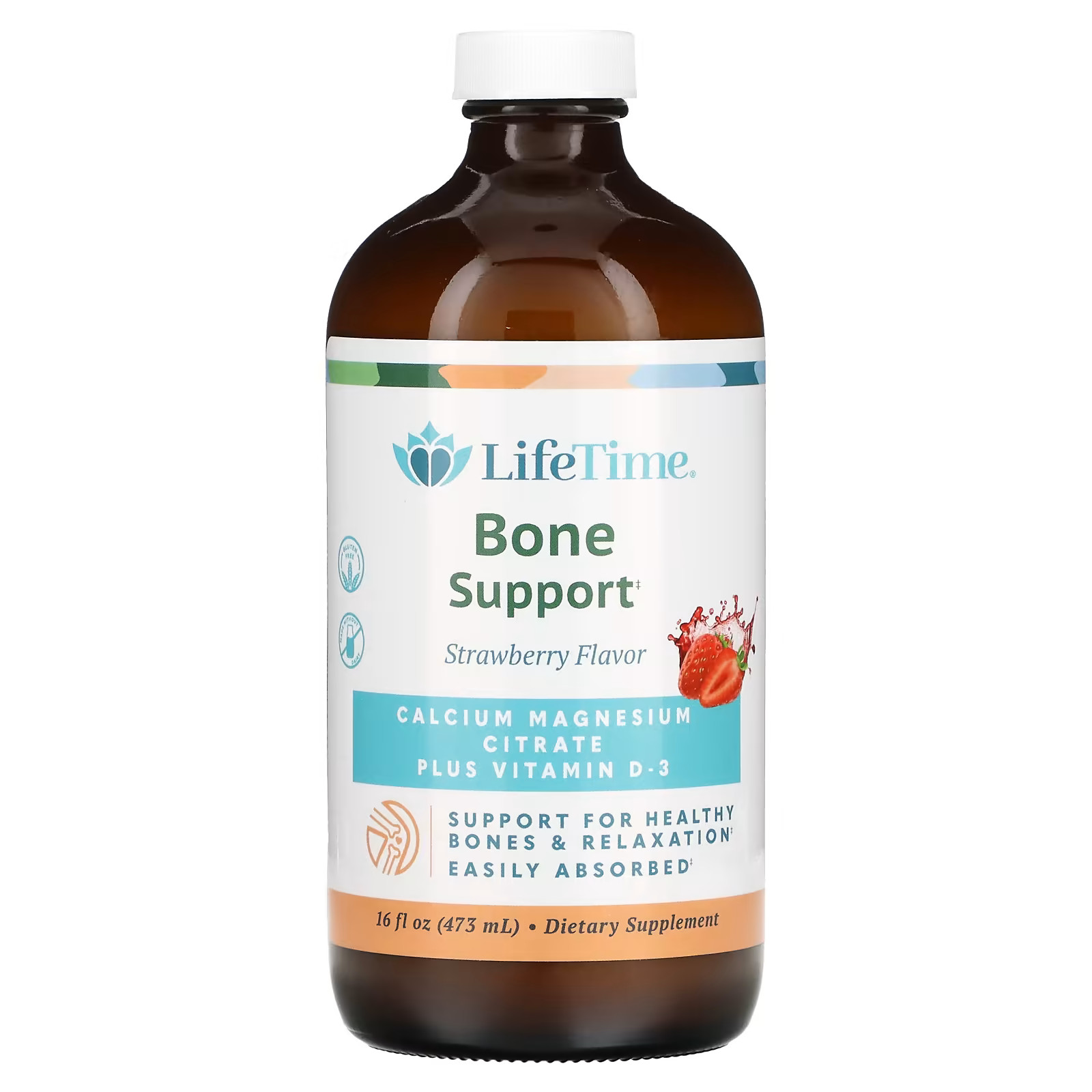2 X LifeTime Vitamins, VitaLiquids, Bone Support, Strawberry, 16 fl oz (473 ml)