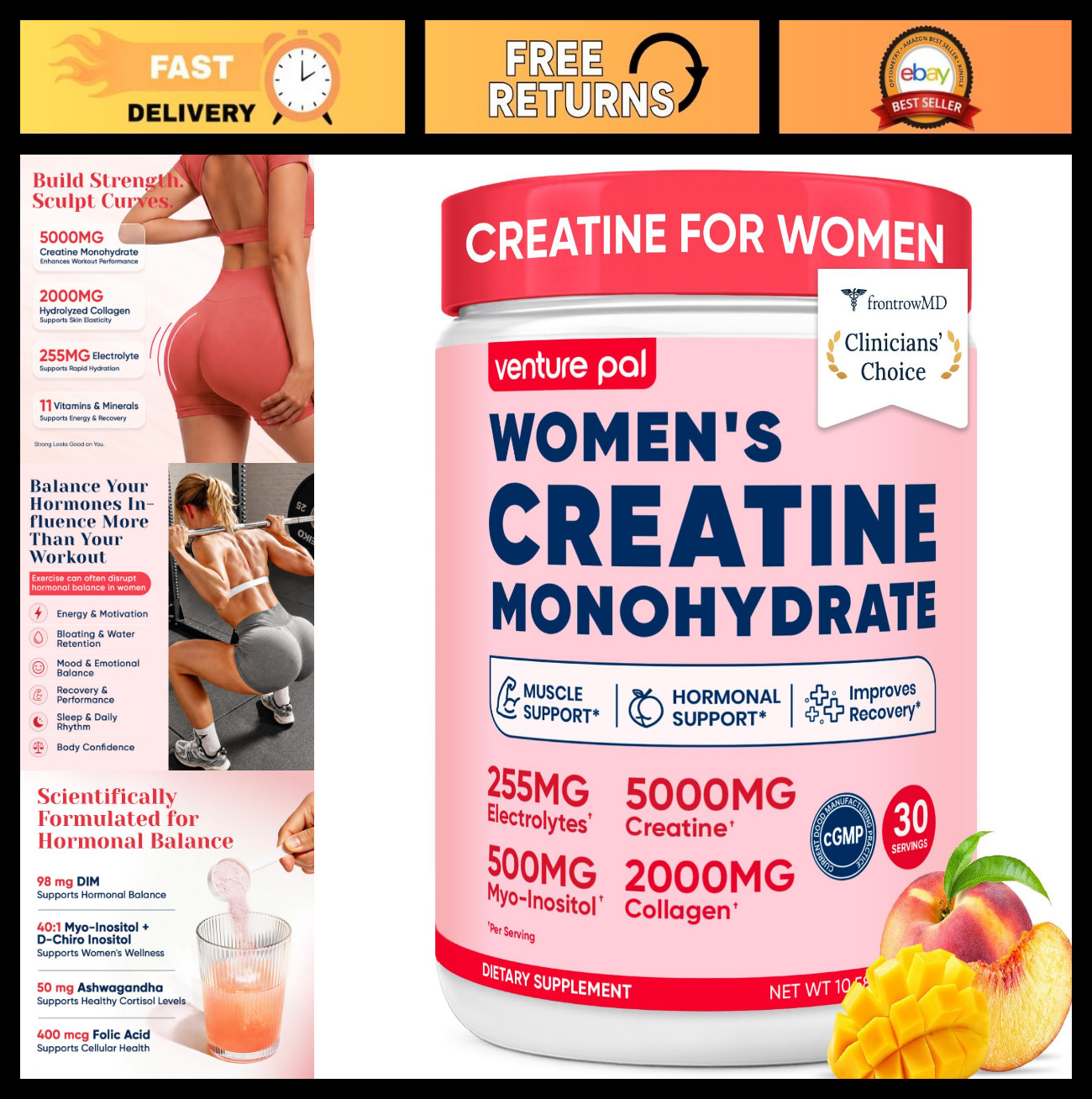18-in-1 Creatine Powder for Women – Collagen, Electrolytes, Vitamins, Sugar-Free