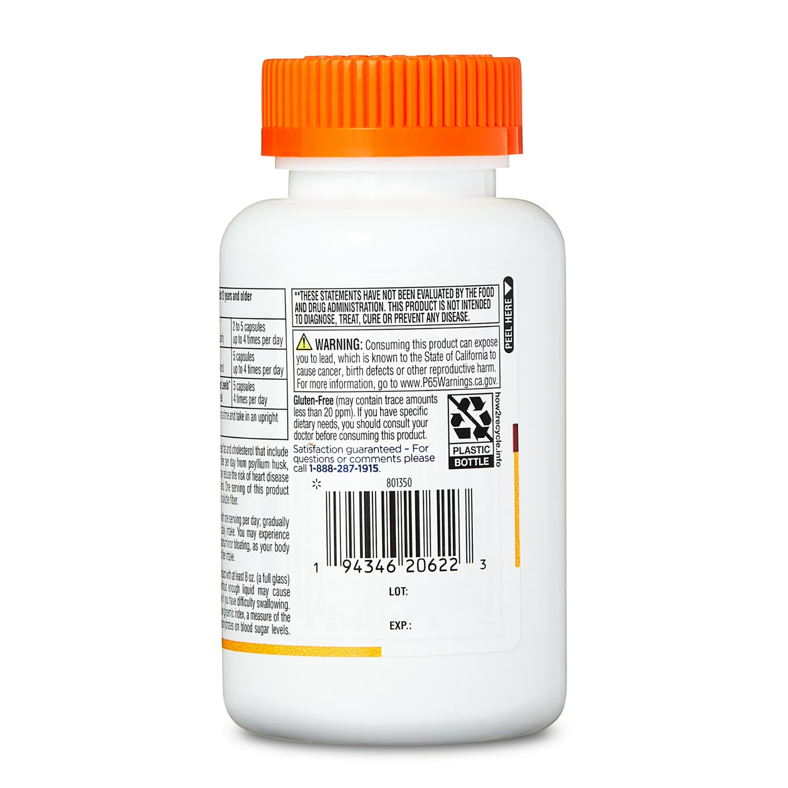 Equate Psyllium Husk Capsules, Compare to Metamucil Capsules 3 in 1 MultiHealth
