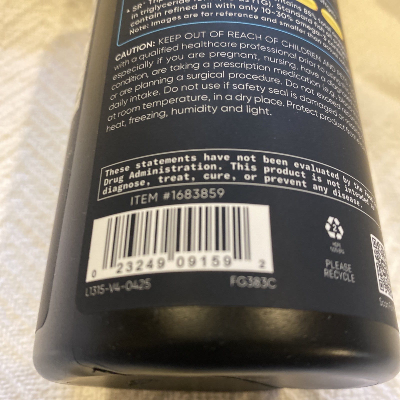 Sports Research Omega-3 Fish Oil Triple Strength 150 Softgels 1250mg Exp 08/2028