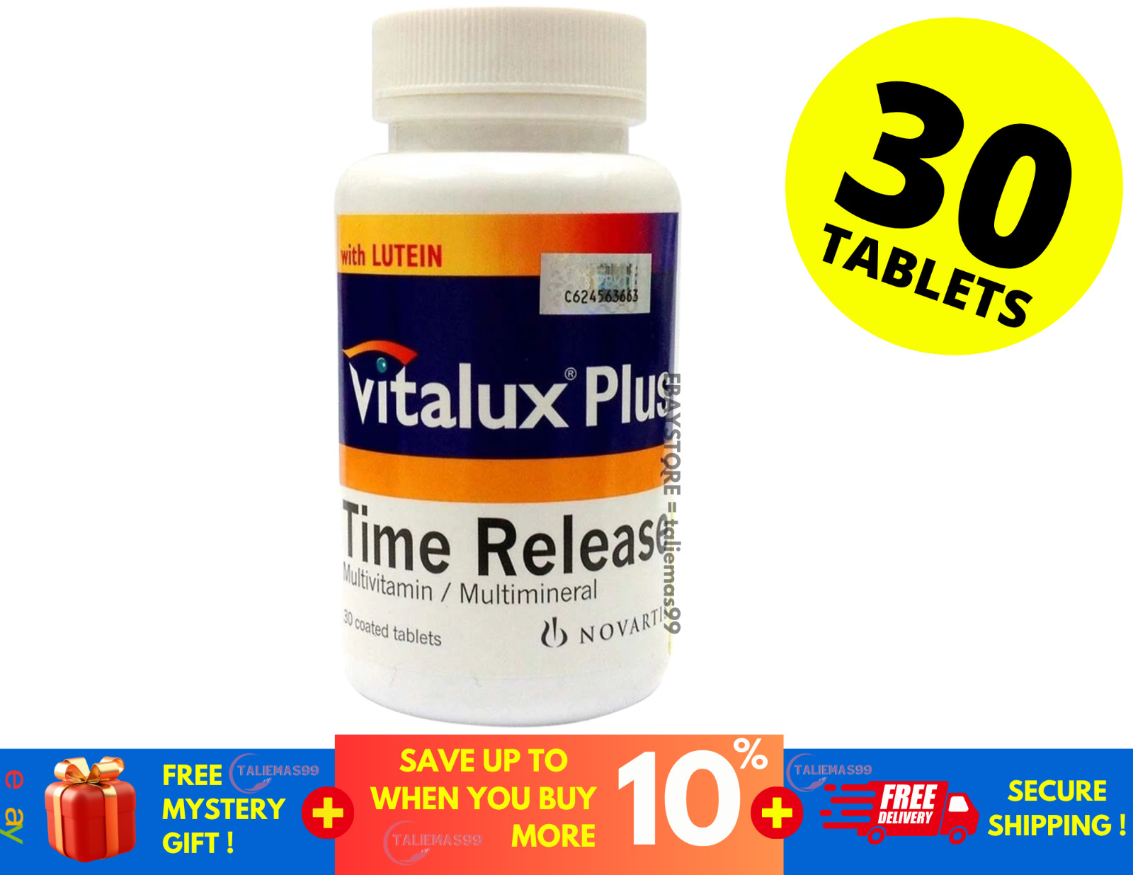 NEW! VITALUX Plus Time Release Multivitamin & Multimineral 30’s