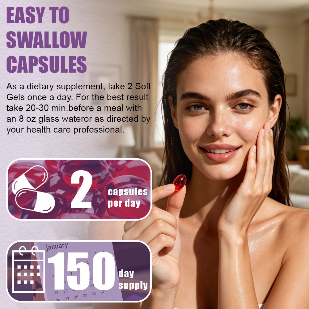 Hyaluronic Acid Capsules Skin Hydration Joint Support Supplement 300 capsules