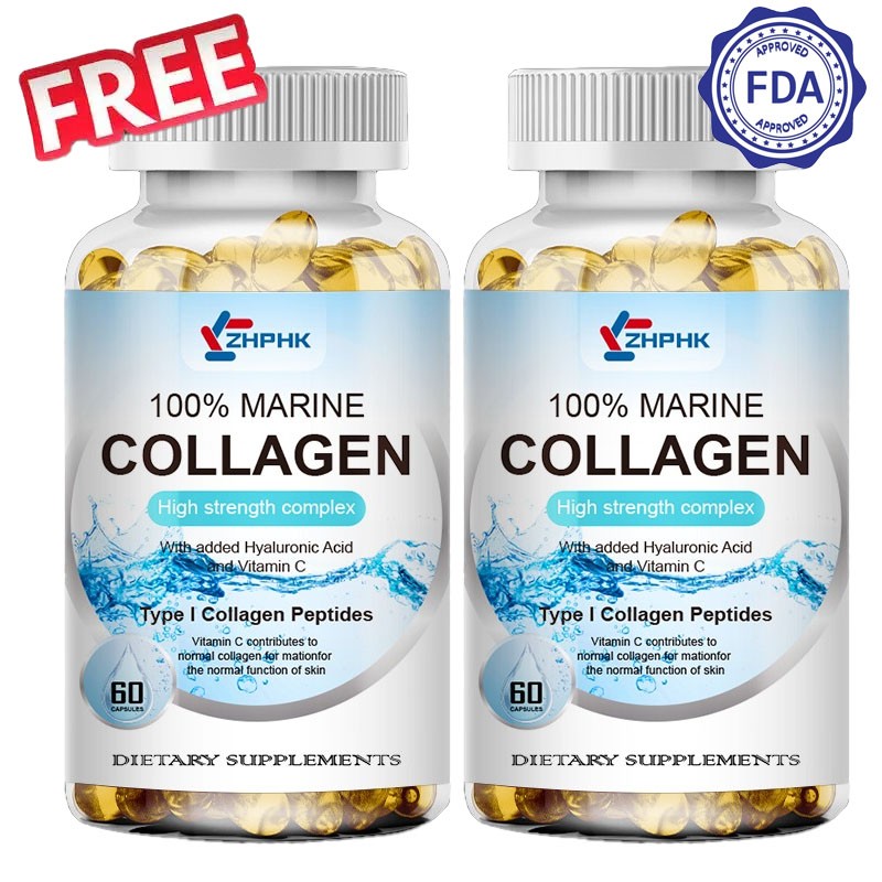 2 bottles of marine collagen support skin nail hair care anti wrinkle anti-aging