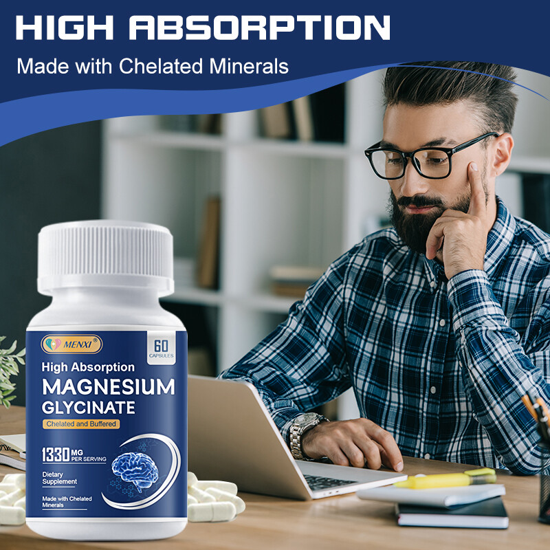 Pure Chelated Magnesium Glycinate 1330 mg Improved Sleep,Stress,Anxiety Relief