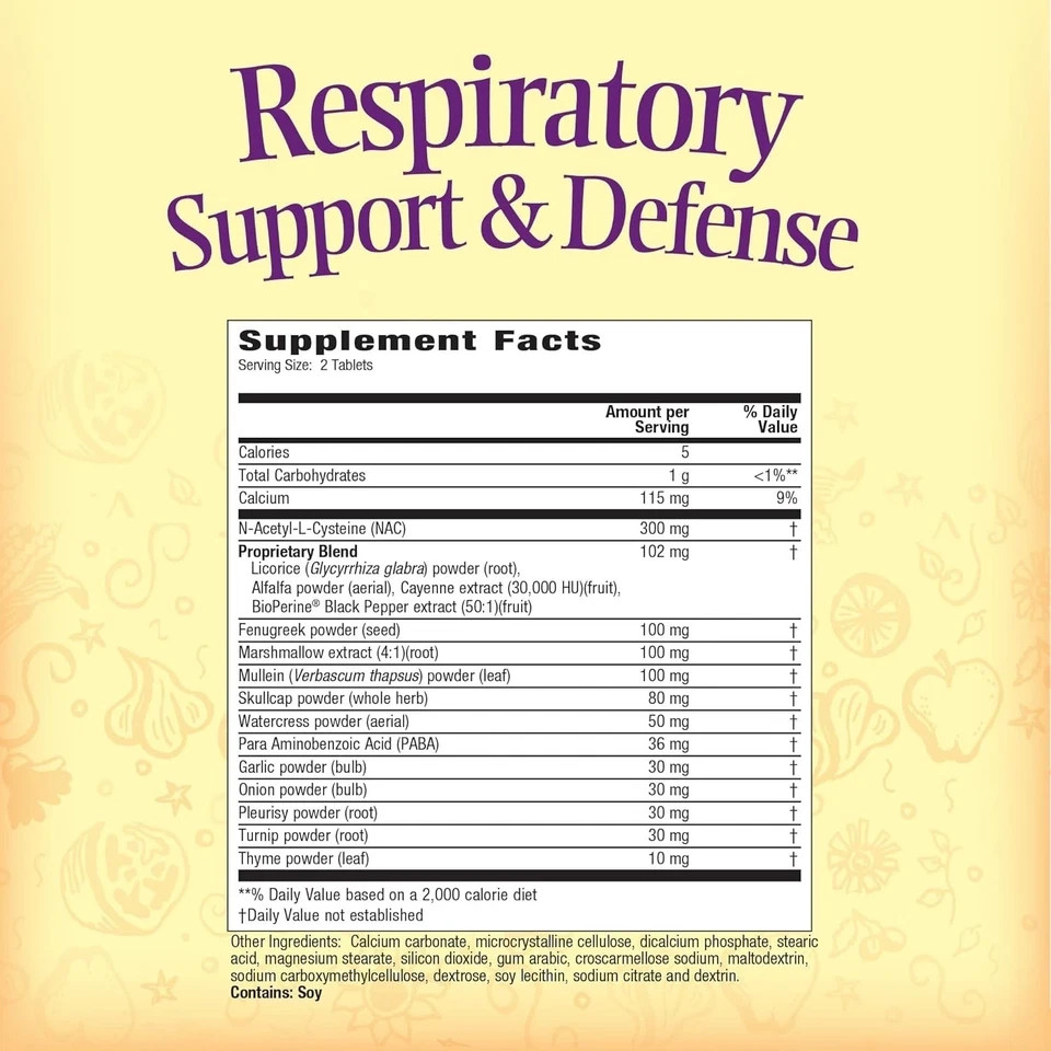 Nature’s Secret Respiratory Support & Defense 60 Tablets Each (Pack of 3)