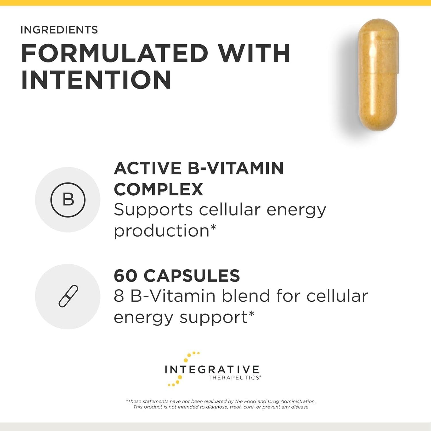 Integrative Therapeutics Active B-Complex 8 B-Vitamins Energy Support 60 Ct