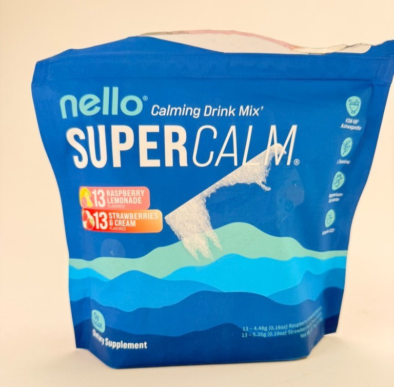 nello SUPER CALM Calming Drink Mix Rasp Lemon & Strawberri 26 Packets 10/27 EXP