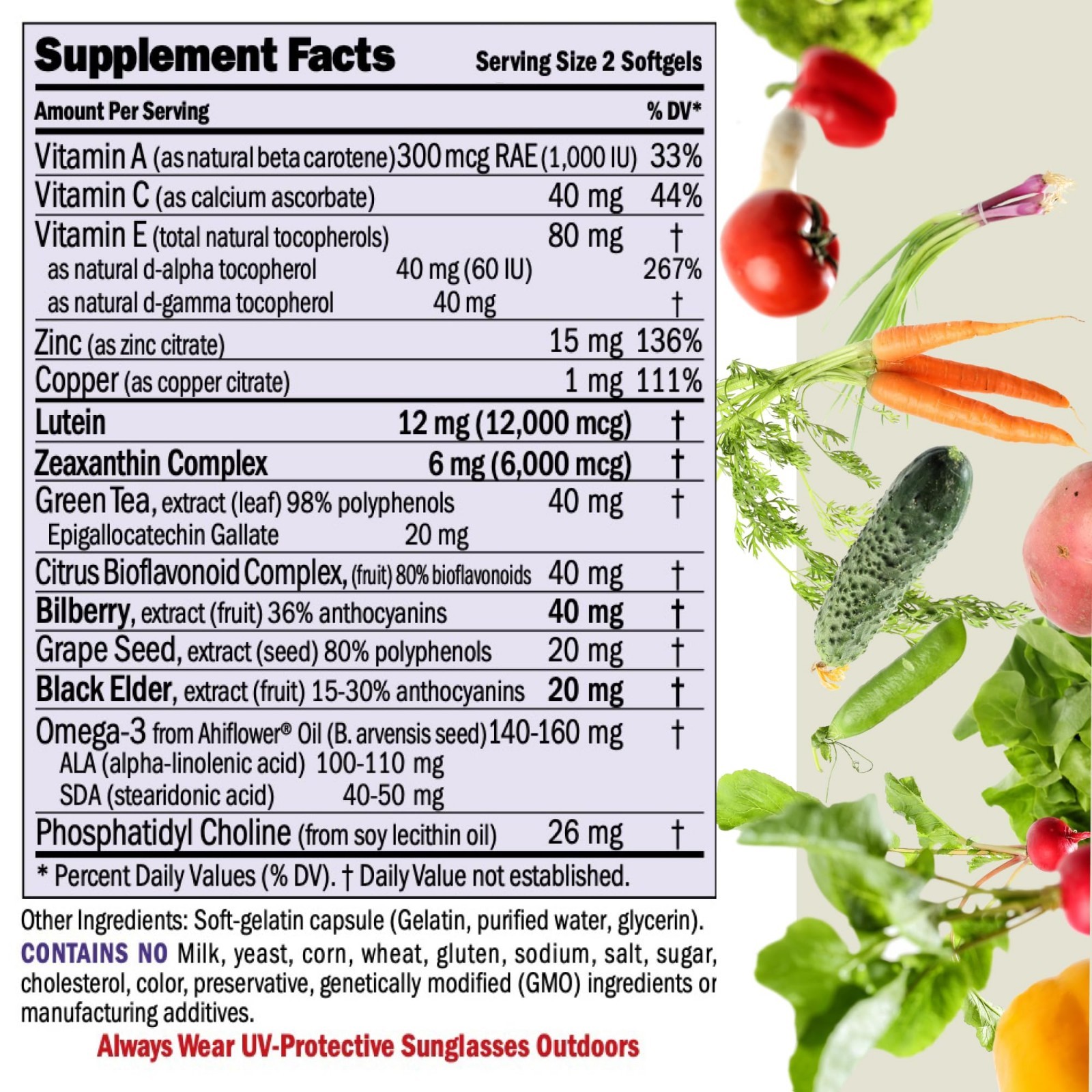 Ultimate Eye Support Softgels – 360 Count, 12mg Lutein, 6mg Zeaxanthin, Bilberry