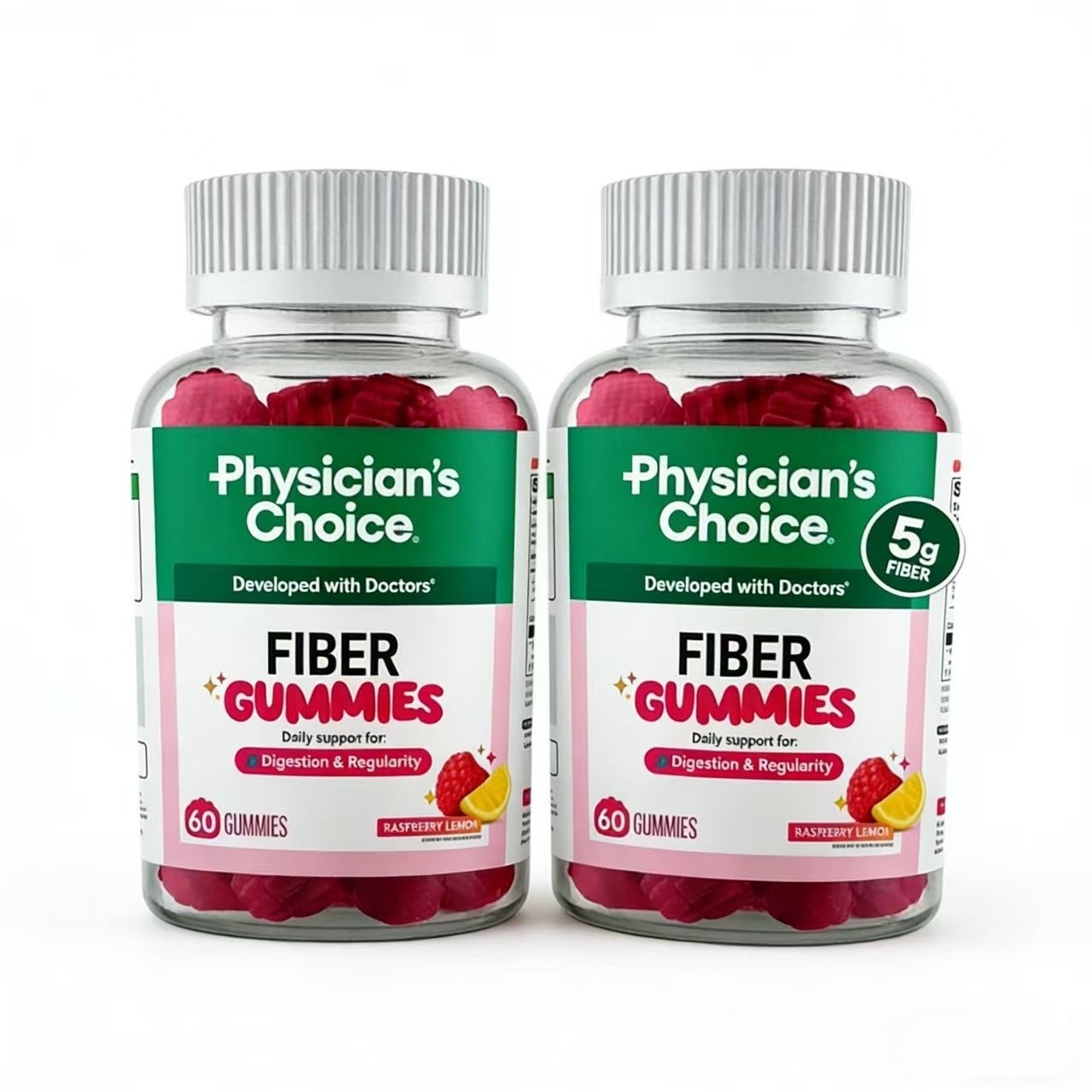 Physician’s Choice Fiber Gummies to Support Digestive Health & Regularity – Rasp