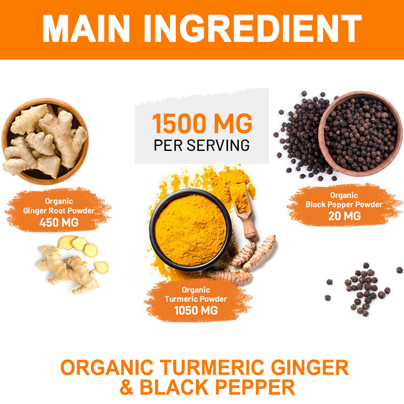 Turmeric Curcumin with Black Pepper 1500mg High Absorption Triple Strength Caps