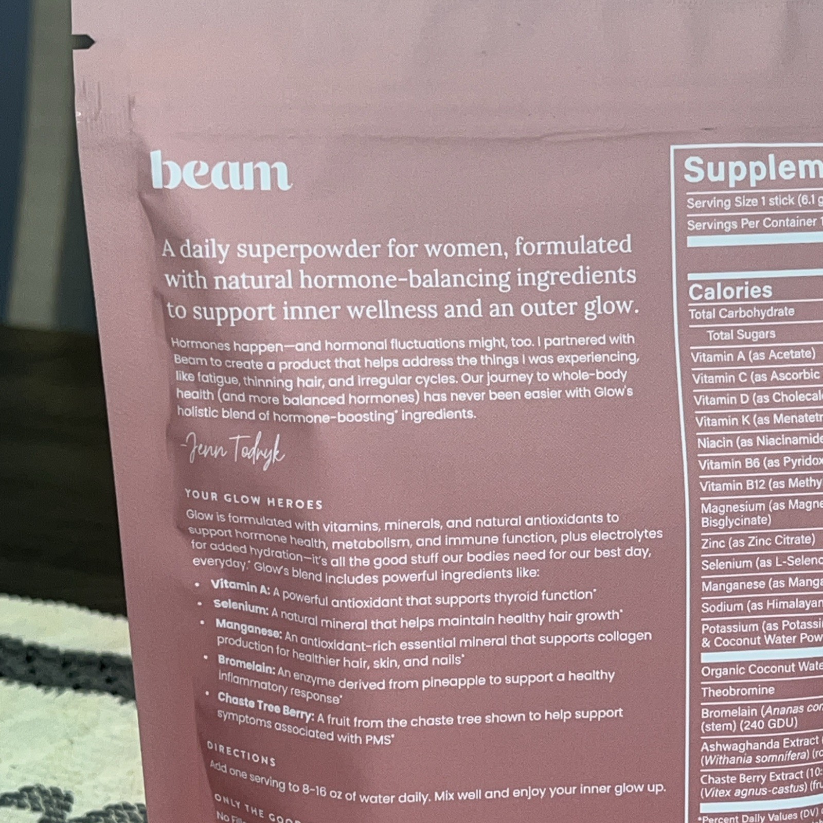 Beam Glow Women Raspberry Superpowder 15 Serving Packs exp. 9/27