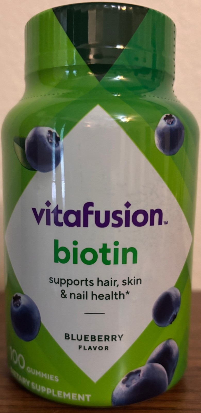Vitafusion 5000mcg Biotin 100 Blueberry Flavored Gummies Hair Skin & Nail Health