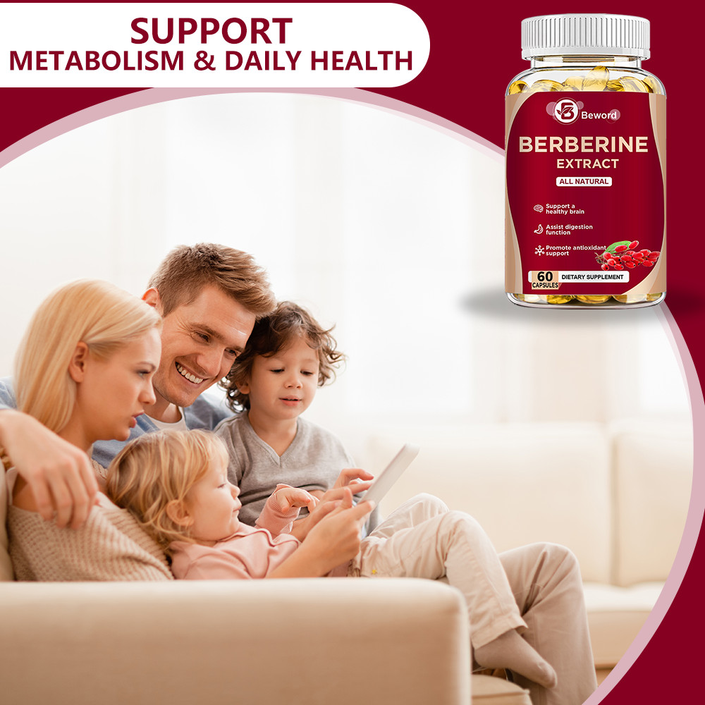 4 Packs Berberine 1200mg High Absorption For Blood Sugar Immune 3 Months Supply-