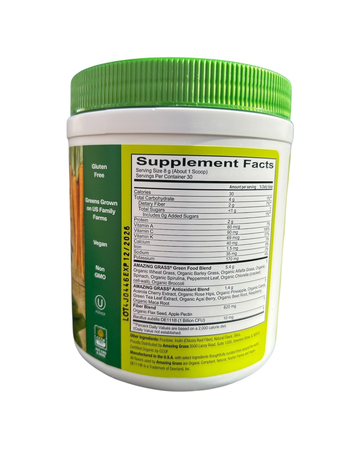 Amazing Grass Greens Blend Superfood Powder Original 8.5oz 30 Servings New