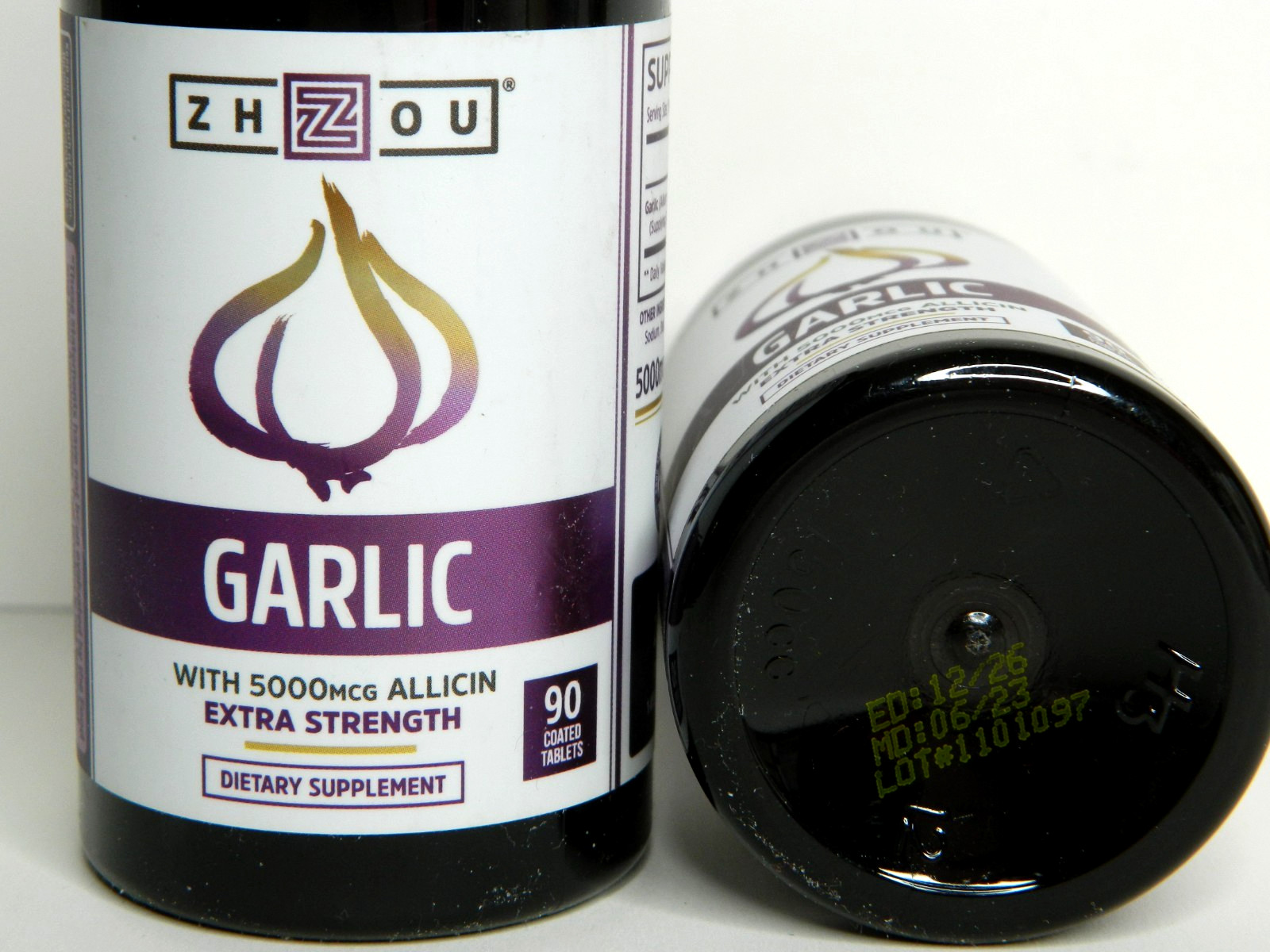 3 Zhou Garlic w/ 5000 mcg Allicin • Extra Strength • 90 Tablets Exp 7/26 & 12/26