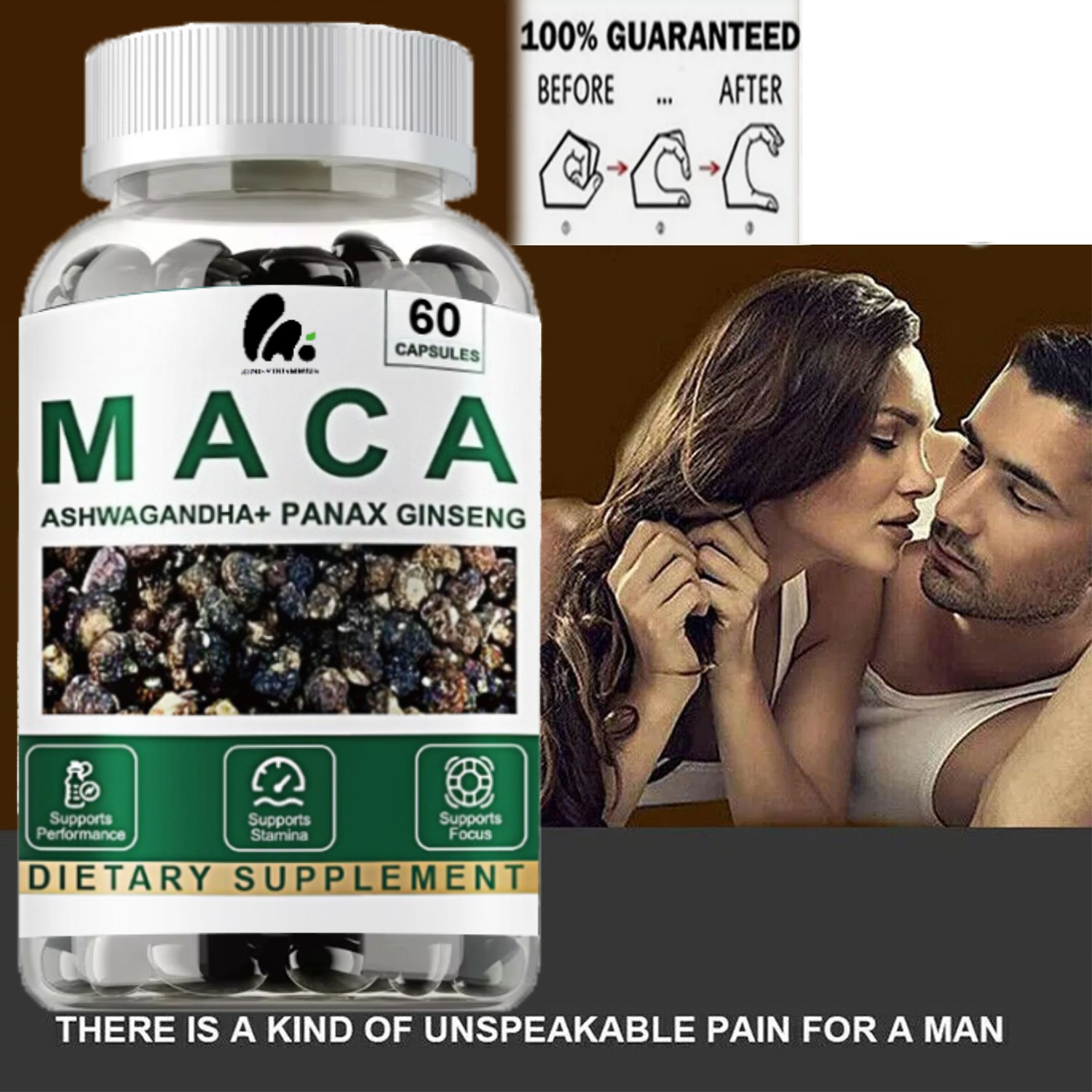 Organic Black Maca 10000mg, Peruvian Maca Root Extract Pills for Men & Women