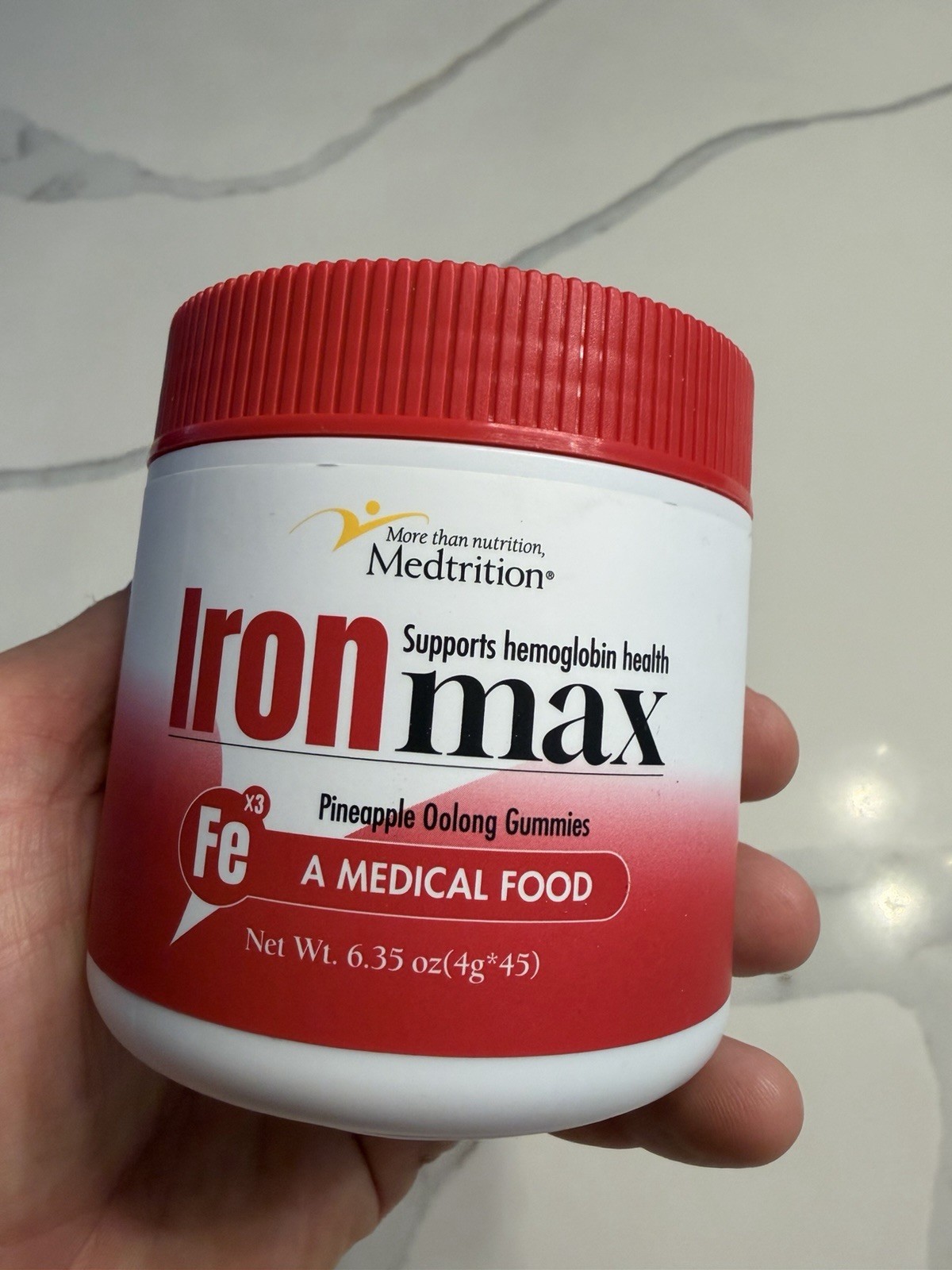 Medtrition IronMax Supports Hemoglobin Pineapple Oolong Gummies 45ct 6.35oz