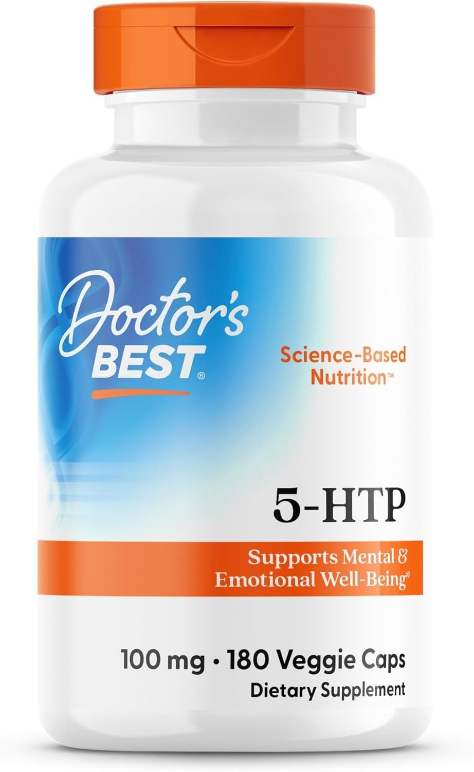 Doctors Best 5-HTP 100mg Capsules 180 Veggie – Vegan for Women & Men, Exp:10/27