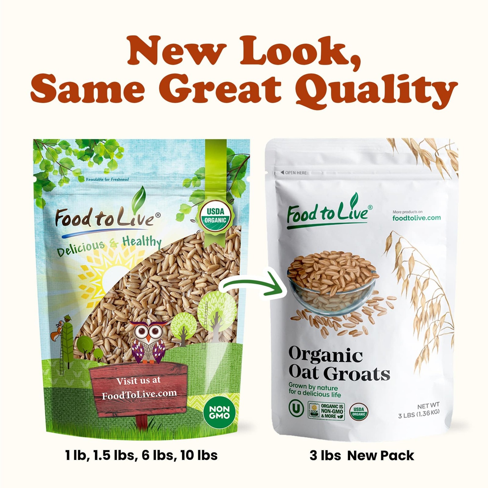 Food to Live Gluten Free Organic Oat Groats, 3 Pounds – 100% Whole 3