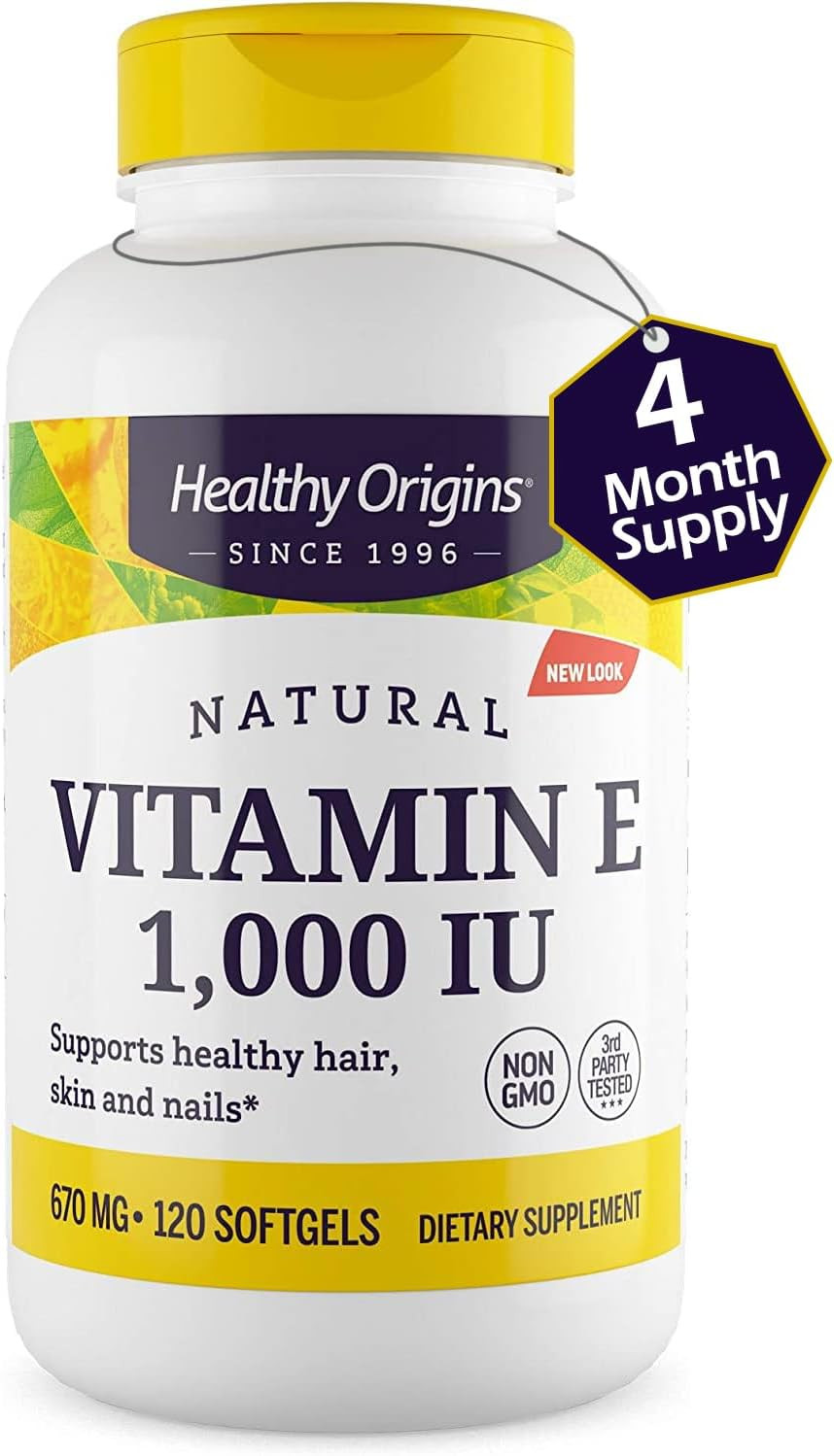 Vitamin E, 1,000 IU (Natural) Mixed Tocopherols – Vitamin E Supplement – Gluten-