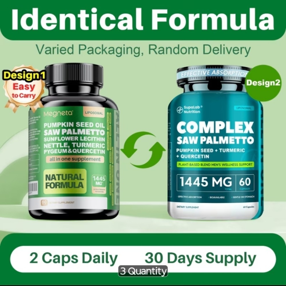 Saw Palmetto Complex Blend 1445 MG for Bladder Kidney CIRCULATION 2 PACK