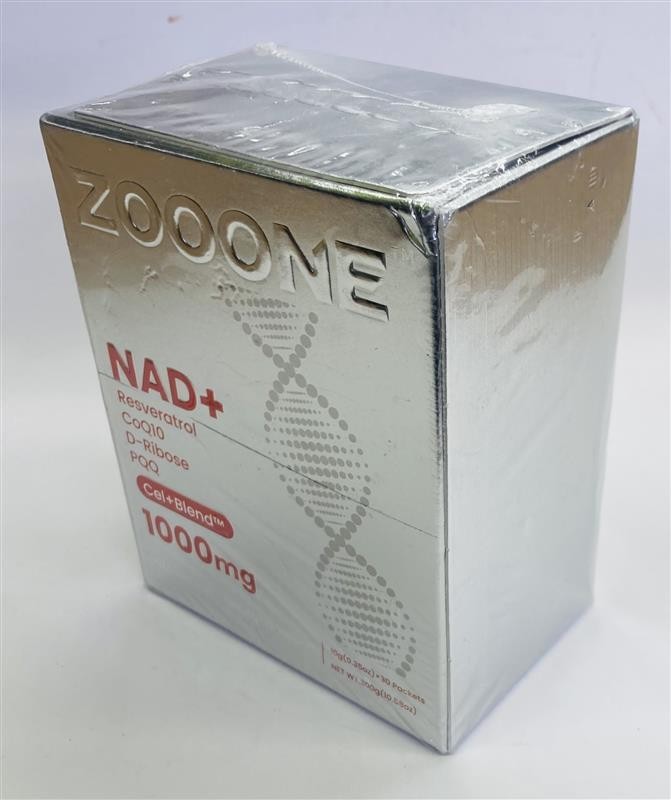 Zooone NAD+ Resveratrol CoQ10 D-Ribose PQQ 1000mg 30 packets 10.56 oz exp: 10/27