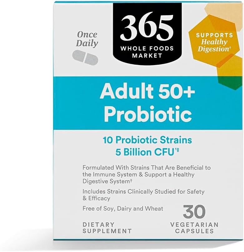 365 Whole Foods Market Adult 50+ Probiotic Dietary Supplement 30 Capsules