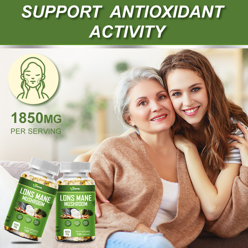 Mushroom Extract Complex Capsules Lions Mane Chaga Reishi Focus Memory Immunity
