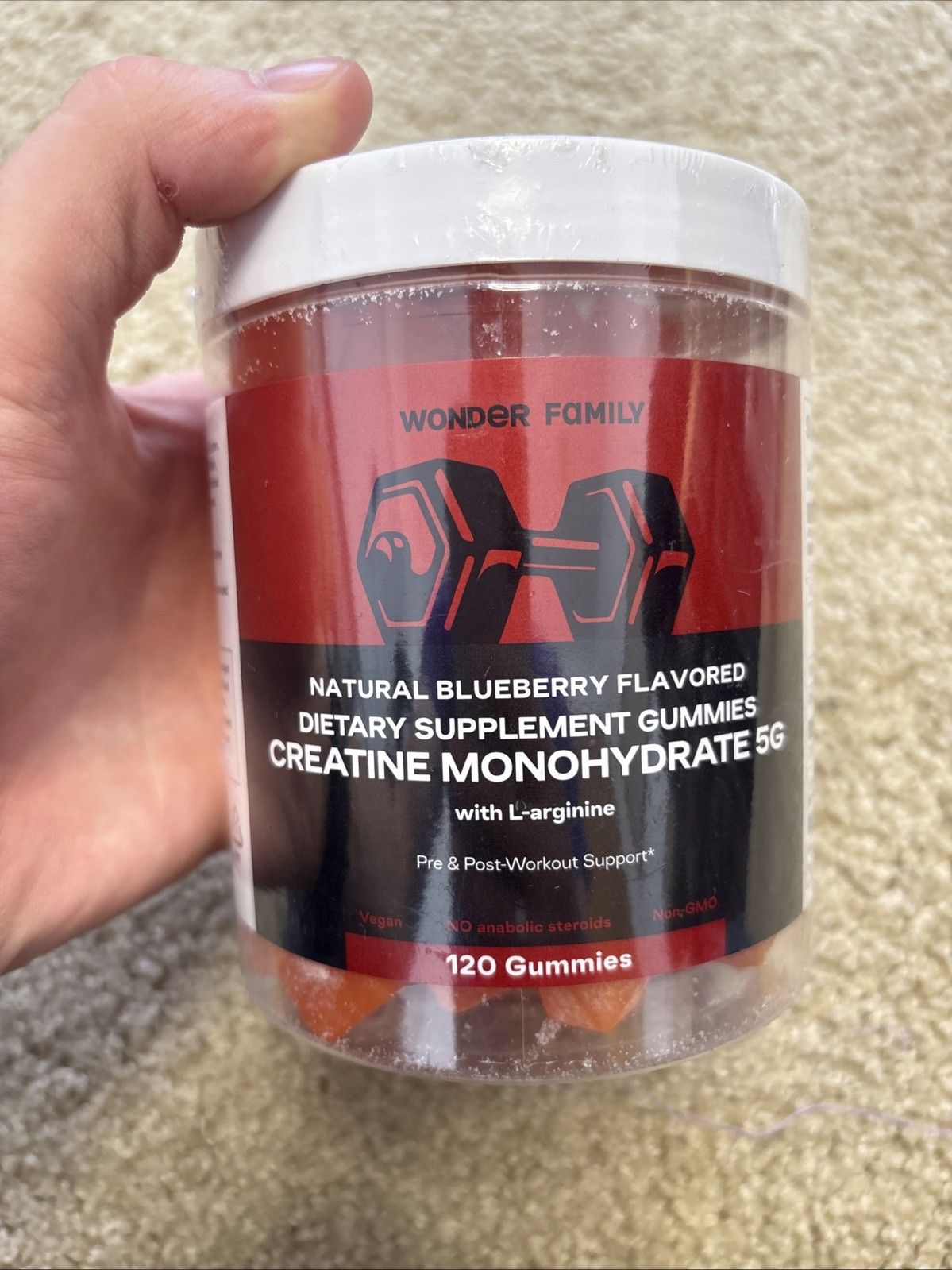 Natural Blueberry Flavored Dietary Supplement Gummies Creatine Monohydrate